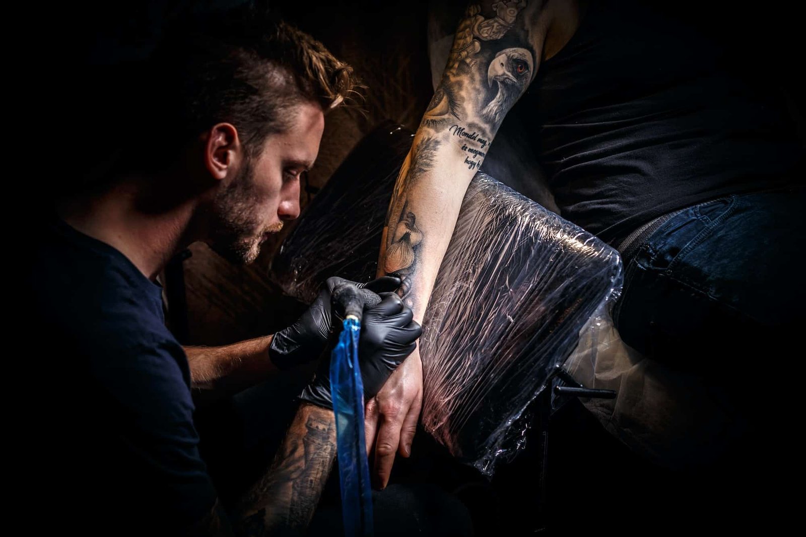 Tattoo artist at work