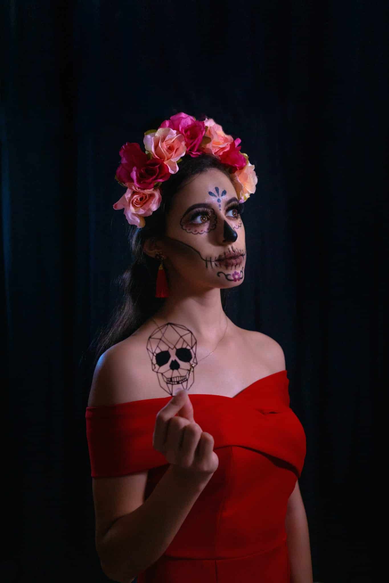 Skull And A Flower Tattoo
